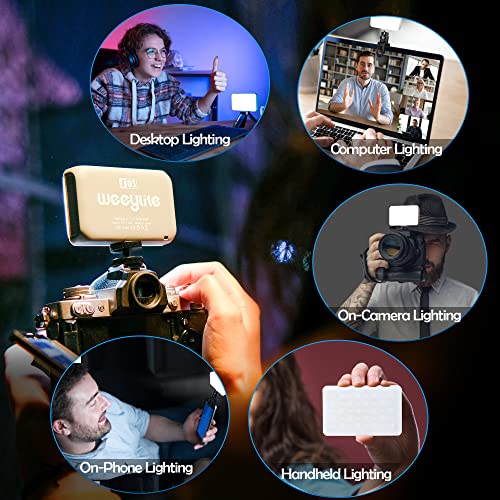 Luz de vídeo LED RGB, luz de vídeo portátil recarregável na câmera, luz de painel de LED RGB para fo