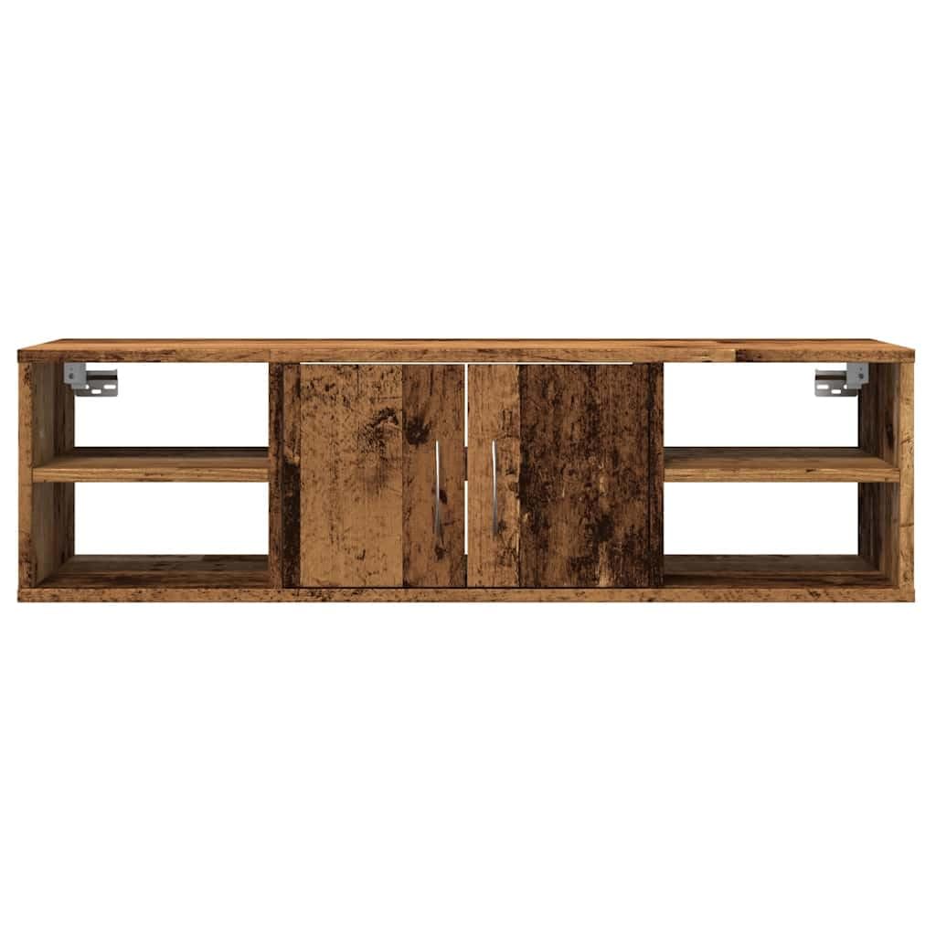 Armario de Pared Madera de ingeniería Madera Vieja 101x30x29 cm, Mobiliario Estanterías Estantes y estanterías, Marrón, 14.95kg