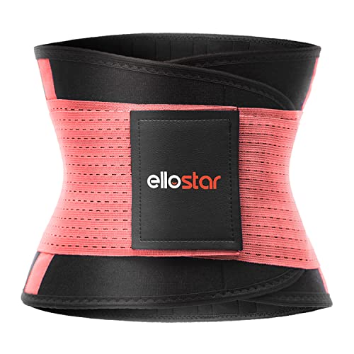 ellostar Women's Waist Trainer: Sweat Band for Belly Fat, Tummy Control, Back Support, Workout Shapewear, Weight Loss Aid Medium, Pink