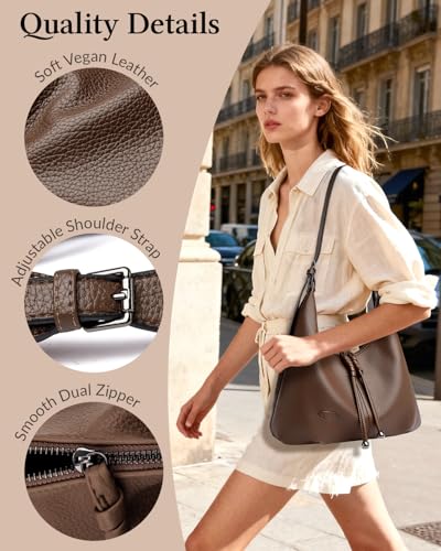 Bolso Hobo para Mujer en Cuero Vegano Ultra Suave miniatura 6