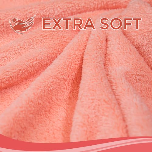 Image of Ioly's Hooded Baby Bath Towels for Newborn Essentials 41 inch Set of 2 Towels with Hood for Kids Babies Toddler Infant (Large) Baby Towel Cosas para Bebes recien nacidos Bath Items (Pink and Orange)