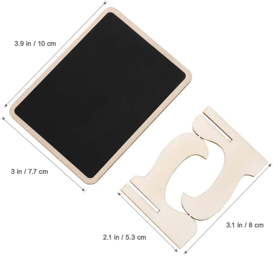 YARNOW 12pcs Mini Wood Chalkboards with Support Stand Wipeable Decorative Signs for Restaurants and Crafts Black Chalkboard Message Boards