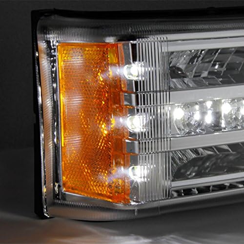AKKON - For Chevy Silverado 1500 2500 3500 Avalanche LED Bumper Lights Turn Signal Lamps Chrome