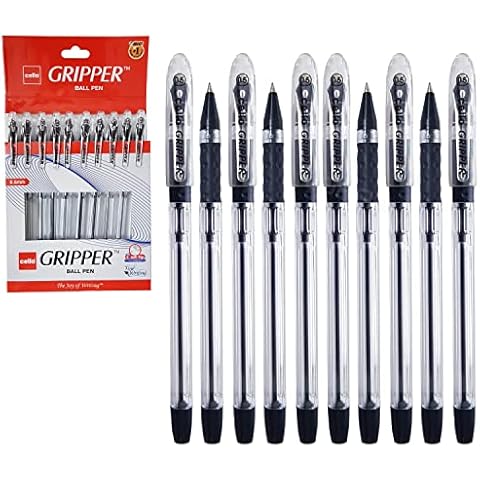 BLACK Ballpoint Pens with Ergonomic Grip Cover