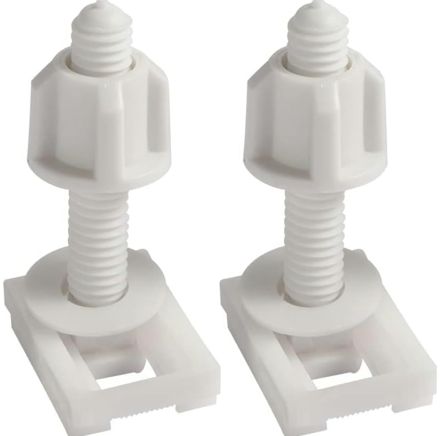 Kit de 2 tornillos blancos para asiento de sanitario de plástico miniatura 1