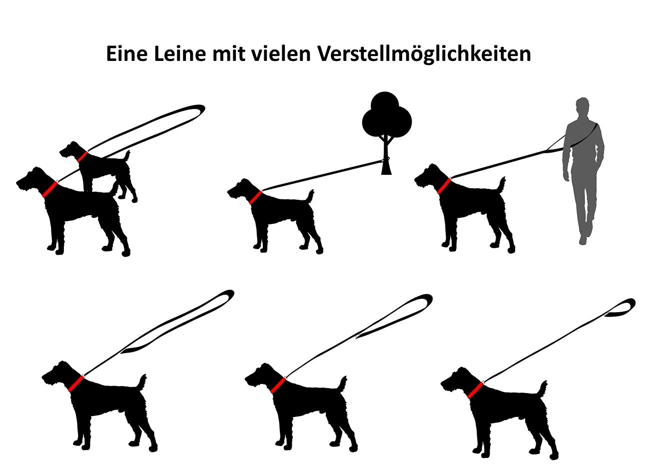 Hundeleine Fettleder kleine Hunde/große Hunde 2m / 2,40m / 2,80m / 3,50m / 5m Doppelleine verstellbar (3,50m X 12mm, Dunkelbraun)