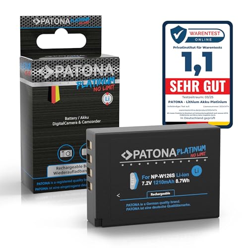 PATONA Platinum Batterie pour Fujifilm NP-W126s W126 Batterie 1210mAh