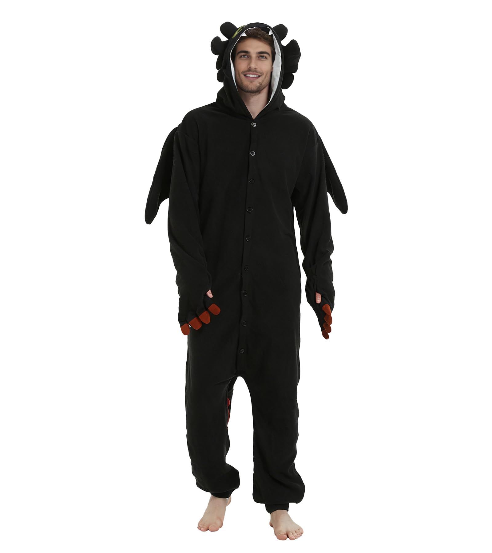 Guturris Unisex Adultos Pijama de Dragón Onesie Animal Disfraz de Halloween Fiesta Cosplay Mono Anime Disfraz de Carnaval