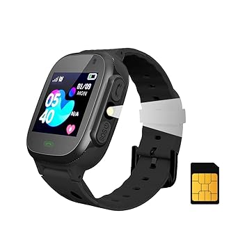 sekyo S2 Pro Calling Smart Watch for Kids | Kids SmartWatch for Boys & Girls | Location Tracking, Camera, SOS, Safe Zone | 4G/5G Sim Card Support | App Control | TXT/Voice SMS | Long Battery -Black - image, photos