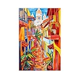 GQVCJSW Kolumbien-Kunst, Cartagena-Stadtbild, 