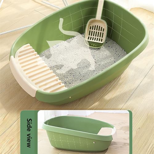 Caja de arena para gato grande, abierta, blanco, L miniatura 6