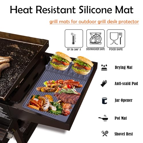 Silicone-Grill-Mat-Accessories-for-Blackstone-Outdoor-Grill-Griddle-Mat-Tools-Prep-Trays-with-Drip-Pad-Spatula-Mat-Side-Shelf-Mat-Barbeque-Grill-Accessories-Food-Grade-Silicone-Griddle-Mat