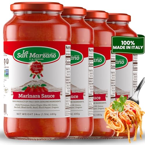 La San Marzano Marinara Sauce, 24 oz, Pasta Sauce Made in Italy, All Purpose Tomato Premium Quality, All Natural, Mediterranean Diet, Non GMO, Vegan, Gluten Free