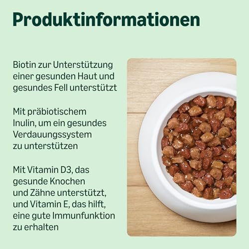 by Amazon Katzenfutter, nass, für ausgewachsene Katzen, Fleischauswahl in Sauce, 4.8kg (48 Packungen mit 100g)