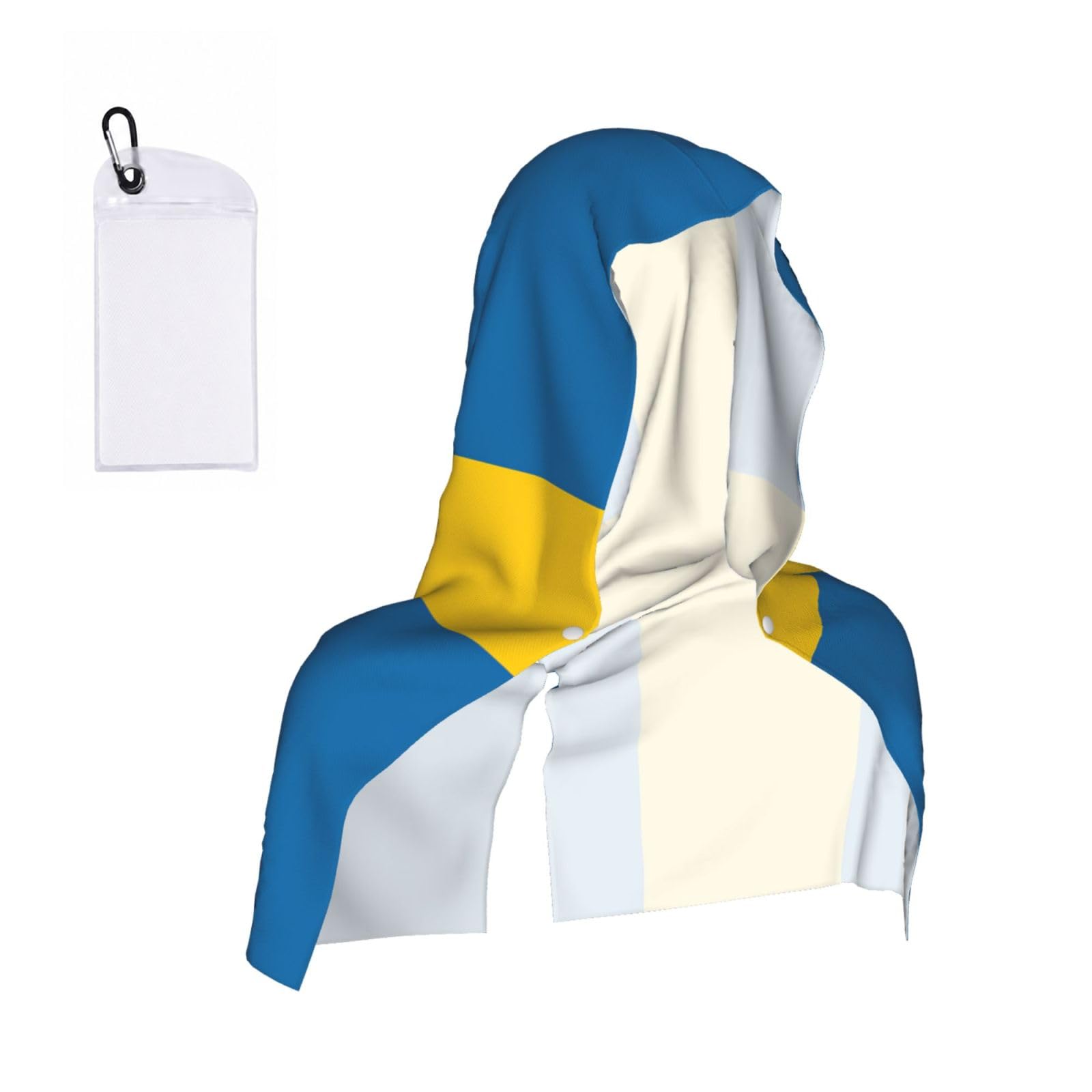 DUWAA Swedish Flag Print Cooling Hooded Sports Towel, 30×60cm Quick Drying Summer Cool Head Wrap For Neck And Face
