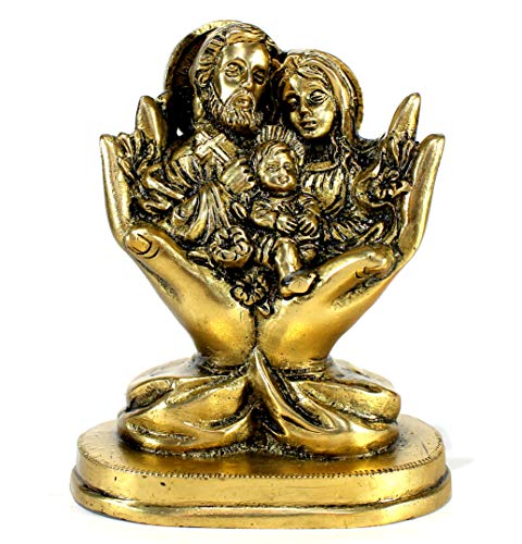 StonKraft Heilige Statue Jesus Christus in Messing (Jesus-Familie in Hand) Cover