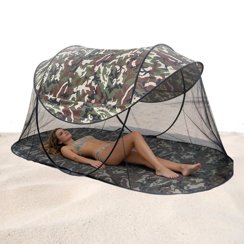 Tienda de campaña | Malla plegable portátil para 2-3 personas, protección solar | Tienda de campaña de malla de red, para viajes, senderismo, mochileros, playa, patio, picnic