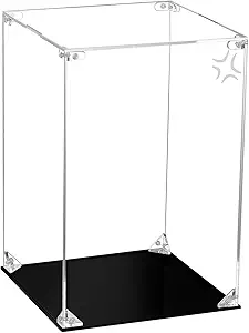 CHILLCASE Clear Acrylic Display Case with Meaningful Engraving Design,Self-Assembled Display Box,Dust-Proof Showcase for Action Figures Collectibles(Angry,7.9×7.9×11.8 inch
