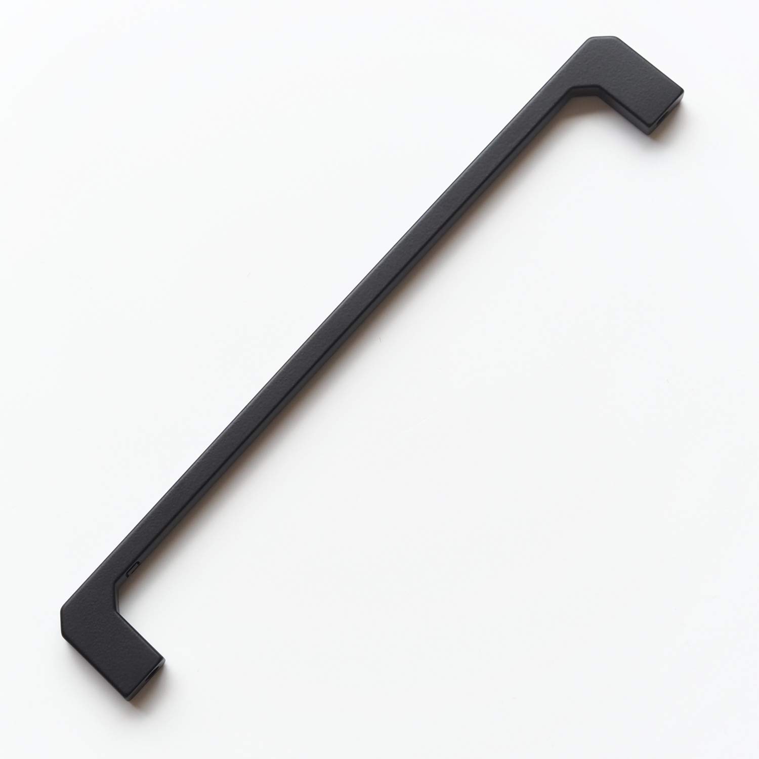 (192Mm Handle) Matt Black Squared Angled Slim Cabinet Handles 5060796703924