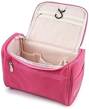 Varisty Travel Toiletry Bag Organizer Hanging Dopp Kit for Men Ladies Make-Up Pouch Shaving Kit bag For Men Makeup Bag For Men and Women, (Pink)