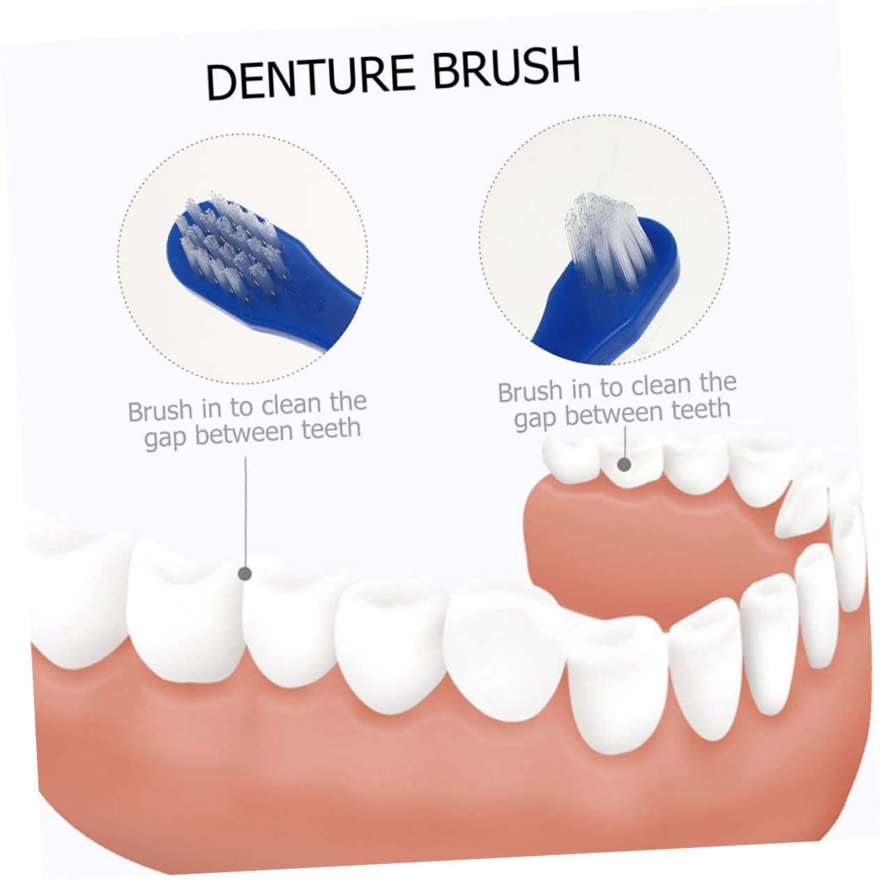 Healvian Pz finto spazzolino a doppia testa pulitore orale spazzolino per denti finti portatile per dentiera fornitura per la della protesi da denti