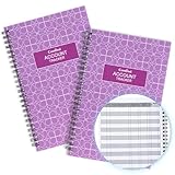 CASMONAL A5 Checkbook Register, Big Check Registers for Personal, Check Book Register & Debit Card Transaction Notebook, Checking Account Register, Business Ledger, Expense Tracker, Purple, 2 Pack