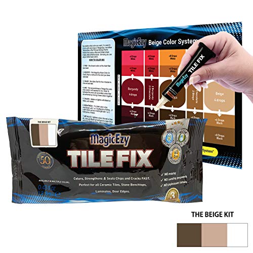 image for MagicEzy Tile Fix (Beige Kit) - Ceramic Tile Scratch Repair - Easy Tou