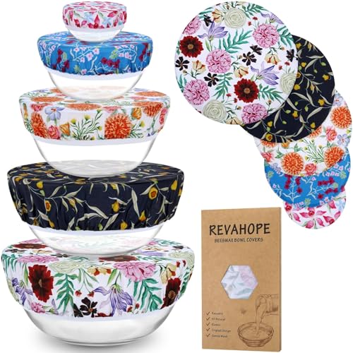 5Pcs Reusable Beeswax Elastic Bowl Covers for Bread Proofing and Food Cover - image 1