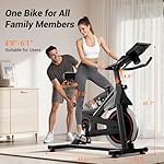 CURSOR FITNESS Exercise Bike, Brake Pad Stationary Bike for Home with Exclusive App, Stationary Bikes for Home with 300 lb Weight, Indoor Cycling Spin Bike Workout Bike with Extra Comfort Seat - Image 5