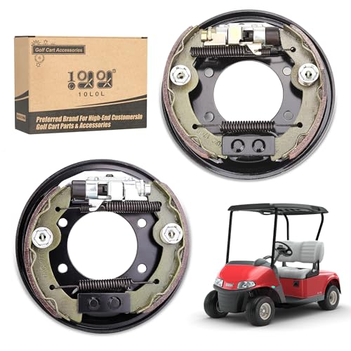 10L0L Golf Cart Brake Assembly Improve Brake Sensitivity, Driving Stability and Safety Which is for Yamaha G14-G22 & EZGO TXT RXV, with Brake Shoes Large Friction Coefficient, Shorten Braking Distance