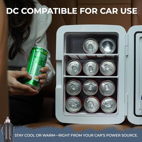 Image of KILIG Frio+ Mini Fridge | Portable Cooler & Warmer | 240V AC & 12V DC Power for Home & Car | Smart Temperature Control | Perfect for Food & Beverages, Travel, Skincare, Medicine | White