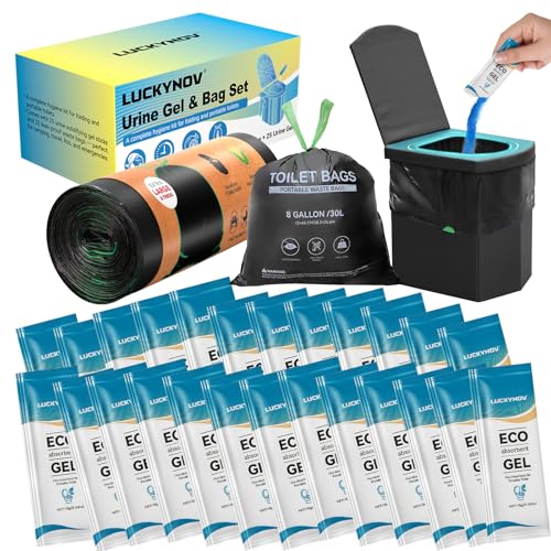 25 bolsas de inodoro portátiles con geles absorbentes - Oferta especial