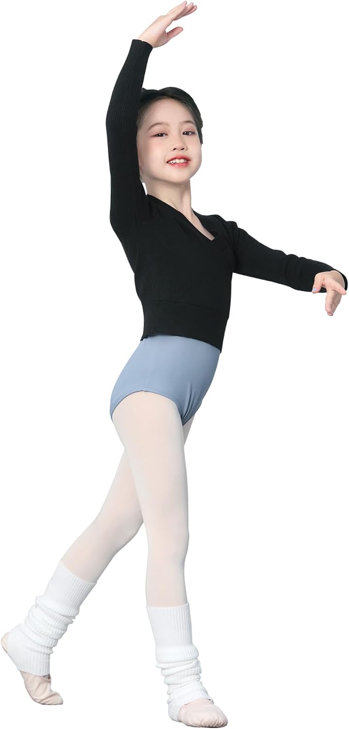 Dayrose Girl's Ballet Sweater, Soft Long Sleeve Girls Active Sweater, Pullover Girls Dance Sweater for Ballet/Warm Ups