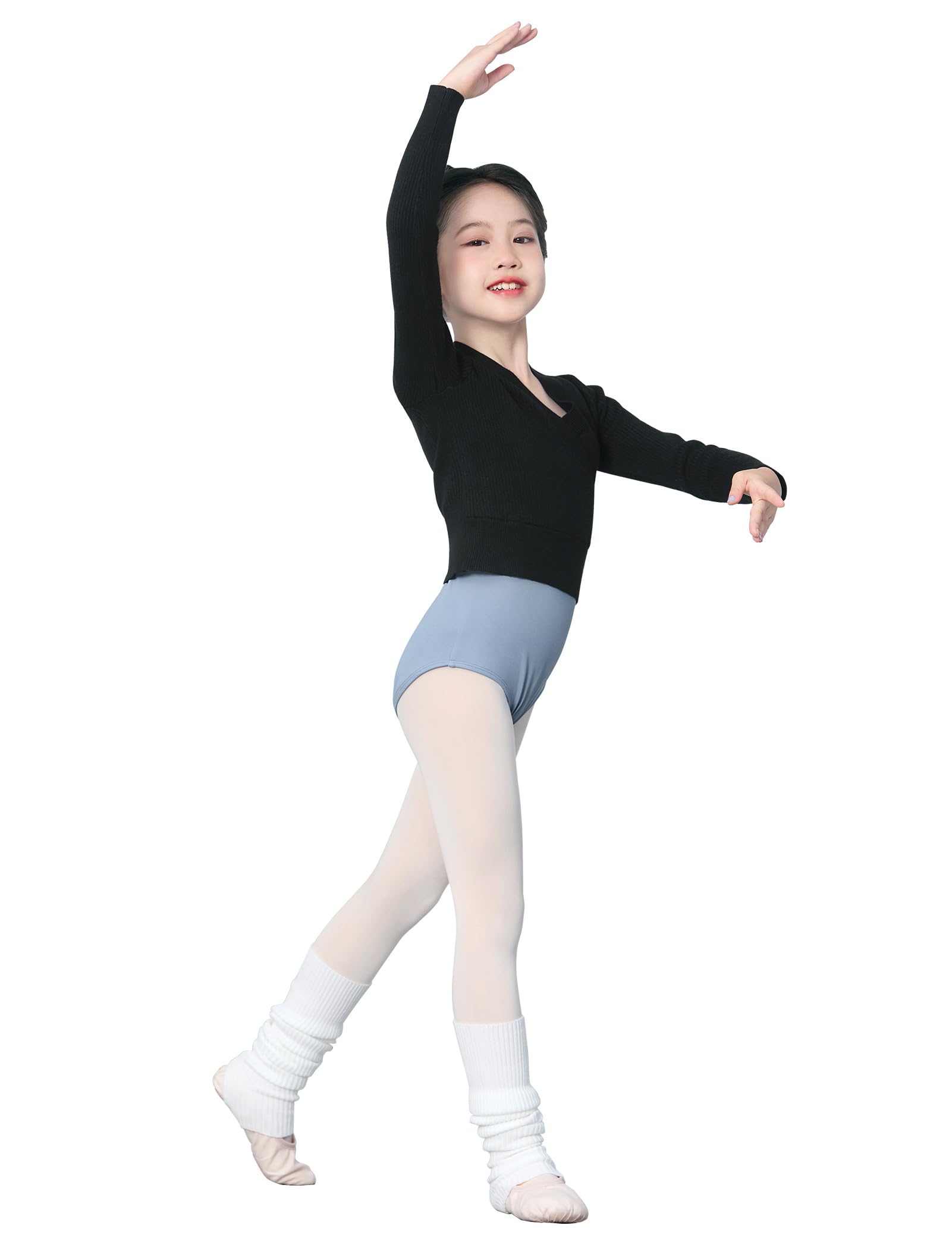 Dayrose Girl's Ballet Sweater, Soft Long Sleeve Girls Active Sweater, Pullover Girls Dance Sweater for Ballet/Warm Ups