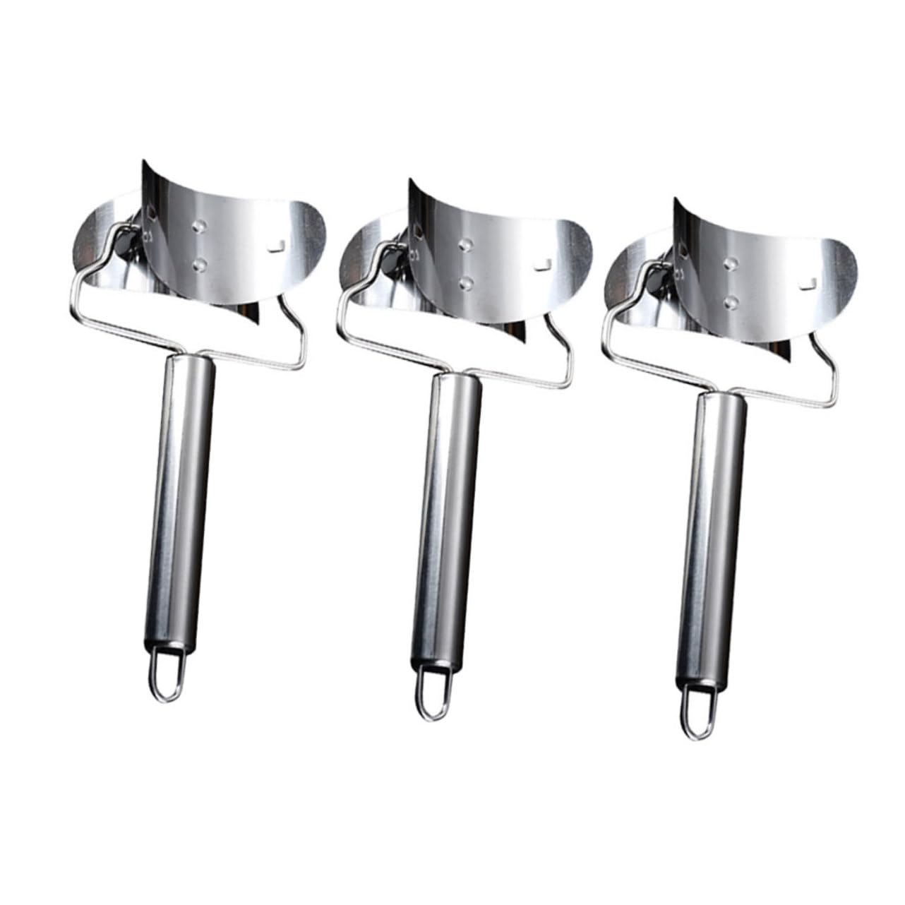 PRETYZOOM 3pcs Stainless Steel Dumpling Wrapper Skin Cutter Fluted Kitchen Tool Easy Dough Molding Accessory for Family Cooking