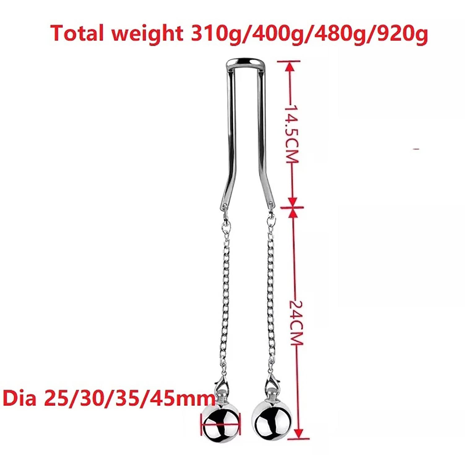 Edelstahl Hodenringe Scrotal-Clip Mit 4 Größen Gewichtsball Für Männer Hodensack Stretching Anhänger Rückhaltering Metall Penis Hoden Übung Gewicht Verzögerung Schleife Penisring Sex Toys,45mm