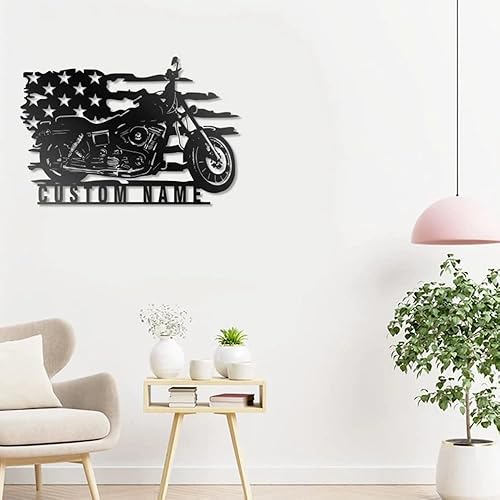 Miniatura 3 de IZI POD Arte de pared de metal personalizado para motocicleta, letrero personalizado con nombre de familia, decoración de pared con nombre de