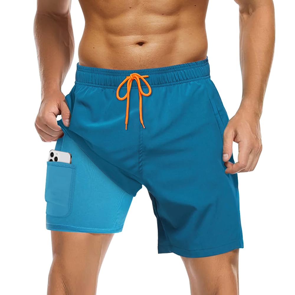 COYBTO Bañadores Hombre Transpirable,Bañadores para Hombre con Forro de Malla y Cordón Ajustable, Bañador Hombre de Secado Rápido