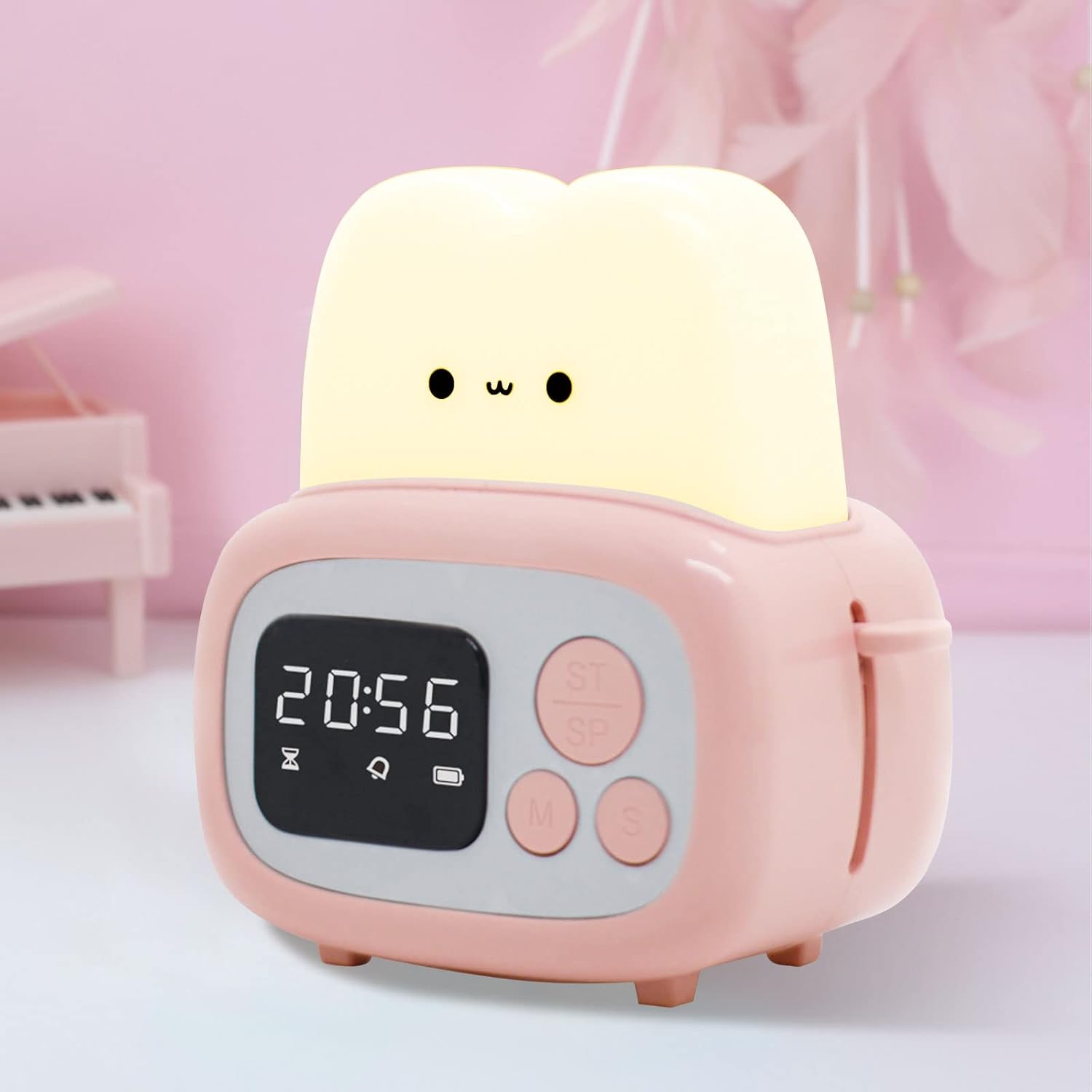 HPYDIY Cute Toaster lamp,Bread led Night Light USB Rechargeable Kawaii
