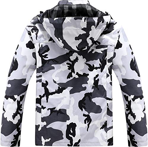 Image of OTU Men's Lightweight Waterproof Hooded Rain Jacket Outdoor Raincoat Shell Jacket for Hiking Travel