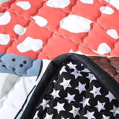 HIL Baby Kruipmat Rond Vloerkleed Kinderen Spelen Spelmat Opbergmat Voor Speelgoed Antislipmat Voor Kinderen Vloermat Voor Kinderen Slaapkamer Decoratief Tapijt Meisje Jongen Kind Vloerkleed,F - Afbeelding 5