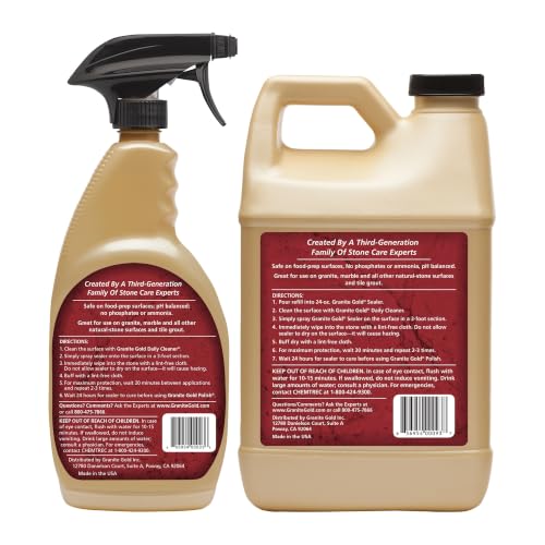 Image of Granite Gold Granite Sealer for Natural Stone, 24 oz Spray & 64 oz Refill
