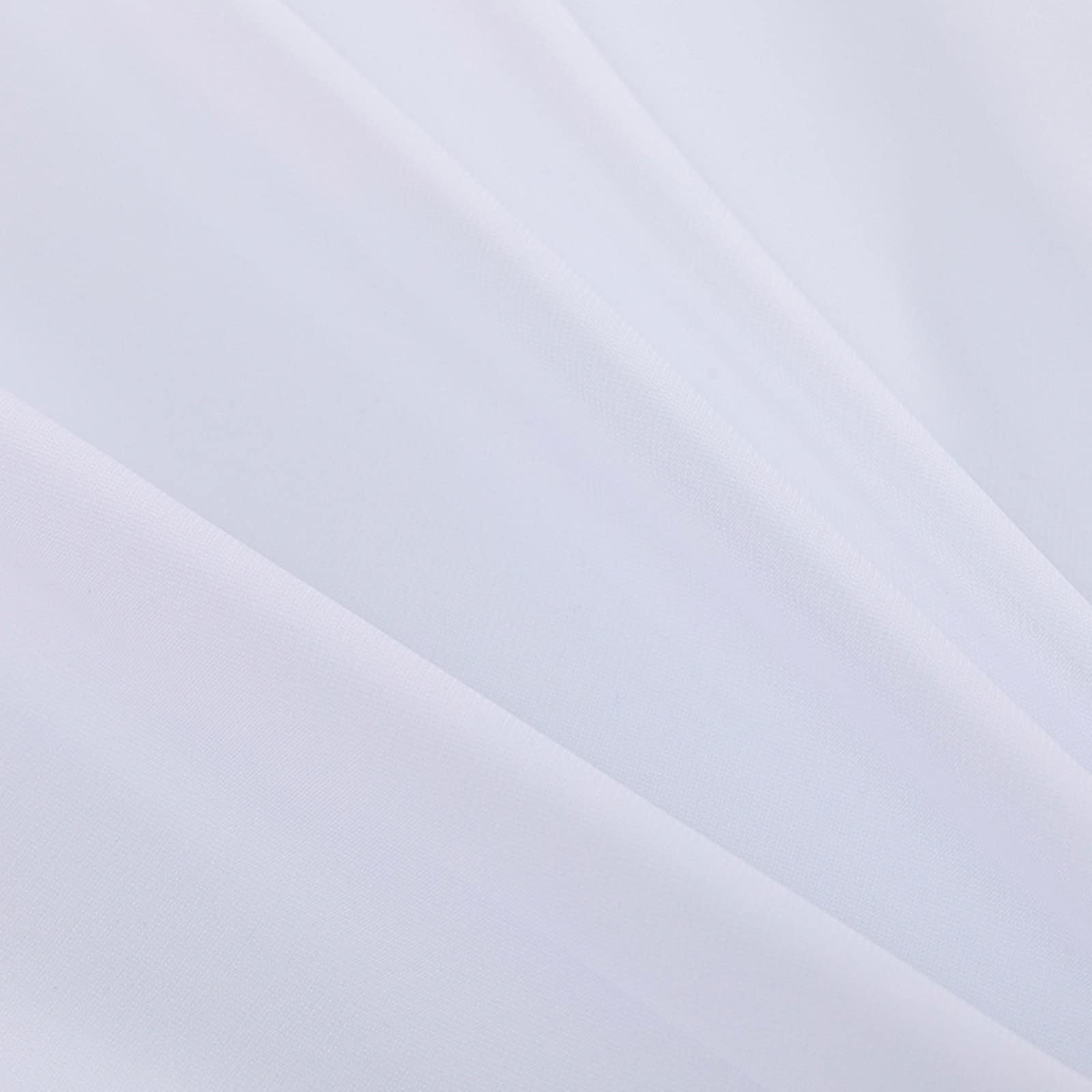 Białe półprzezroczyste zasłony, 115 cm długości, 2 panele, jednolity kolor z przelotkami do sypialni i salonu, każdy panel, 106 cm szer. x 114 cm dł
