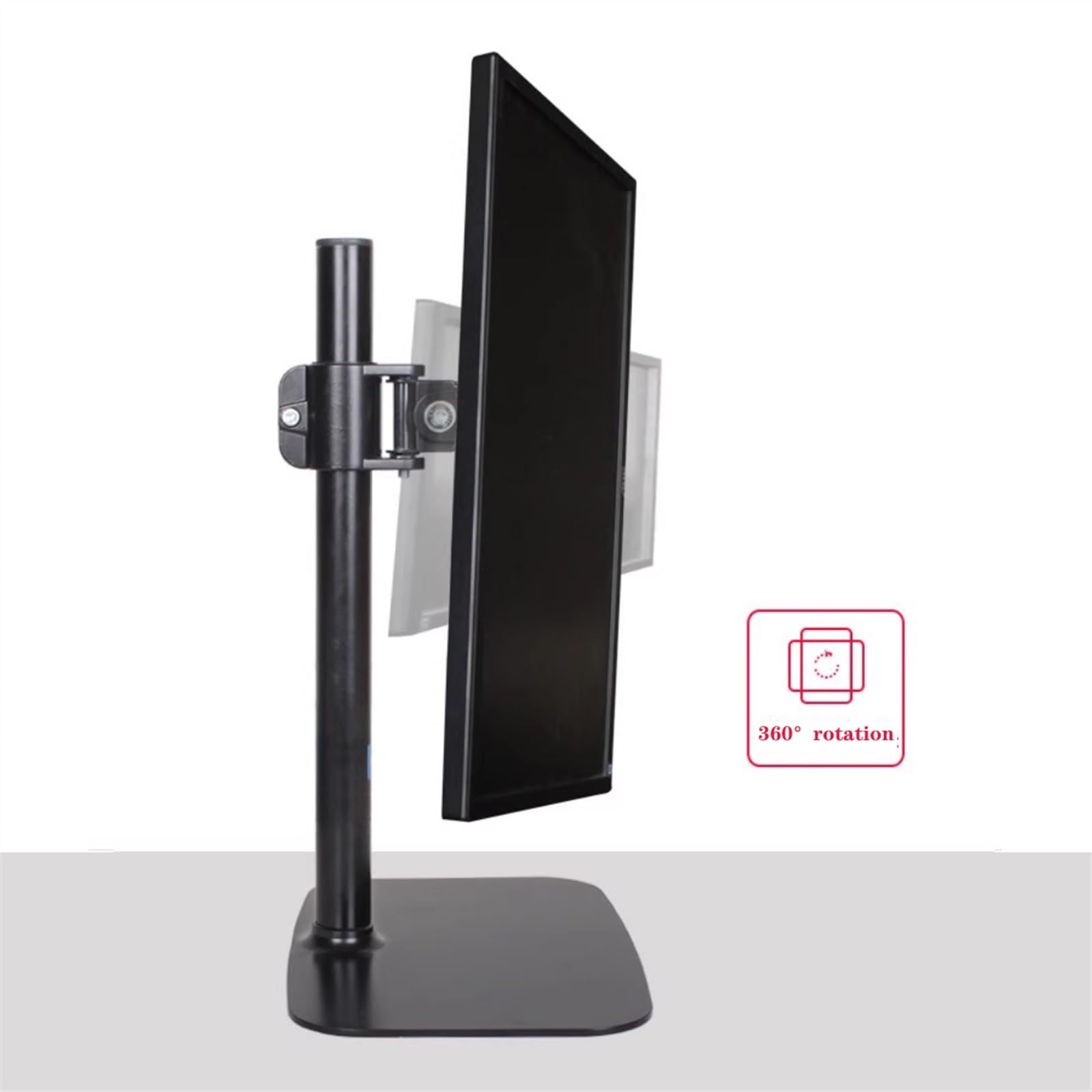 Bureau Support de moniteur simple adapté à la plupart des écrans de 14 à 32 pouces, support de moniteur autonome en acier, support de bureau réglable for moniteur pouvant supporter jusqu'à 18,7 lb, su