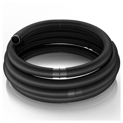 WilTec 12 m 3,8 cm 1 1/2 tum – sol pool slang vakuum svart 190 g/m – tillverkad i Europa