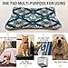 KJIZMO Blue Tile Dog Bed Mat, Soft Comfortable Warm Crate Pad with Anti-Slip Bottom, Machine Washable Pet Mattress for Pets Sleeping for Large Medium Dogs & Cats 24x18in