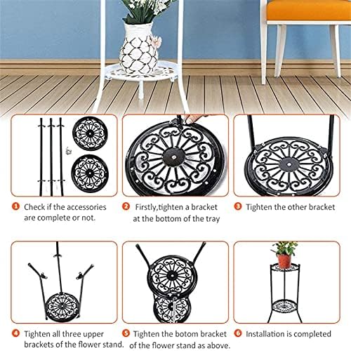 Quieting Two-tier Metal Plant Pot Stand Flower Display Shelf Garden Patio Outdoor Indoor Outdoor Patio Garden Indoor Decoration Black