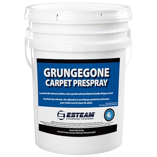 ESTEAM Grungegone Pre-spray, Powdered Enzyme Carpet Prespray, Ultra-Concentrated, High Alkaline Pre-Conditioner, 40 Lb Pail
