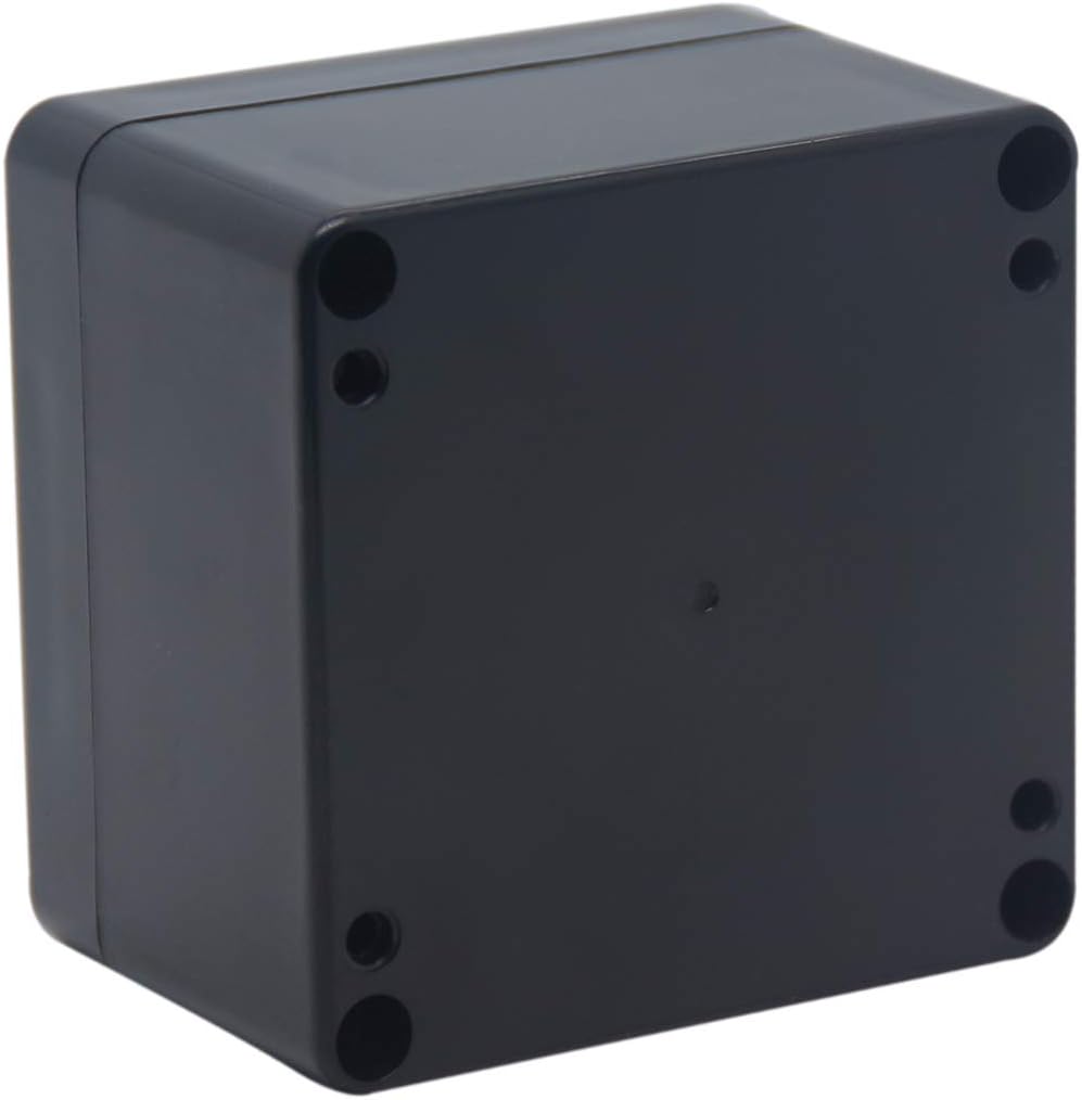 2 Pack Project Box IP65 Waterproof Junction Box ABS Plastic Black Electrical Boxes DIY Electronic Project Case Power Enclosure 3.27"x3.19"x2.2"(83x81x56mm)