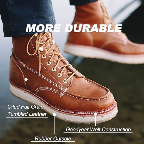 ROCKROOSTER Men's Comfortable Work Boots Non-Slip Wide Casual Shoes, Oil Resistant, Poron XRD, Coolmax, ASTM F2892-18 EH, Anti-Fatigue2